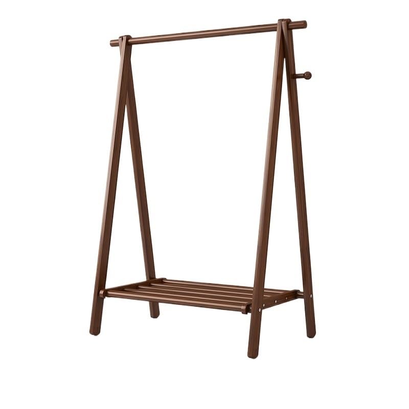 Porte-manteau autoportant bois massif : cintre simple et porte-chaussures