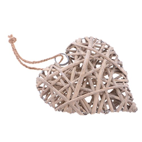 Tenlacum Osier rond / cœur / étoile à suspendre décoration de mariage Noël maison fête Decor (cœur)