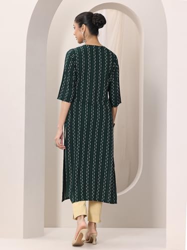 Image of Libas Woven Design Viscose Straight Kurta for Women Suit