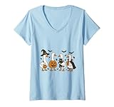 Photo Gallery donna costume di halloween divertente fantasma anatra trucco o scherzetto halloween maglietta con collo a v Photo Gallery donna costume di halloween divertente fantasma anatra trucco o scherzetto halloween maglietta con collo a v