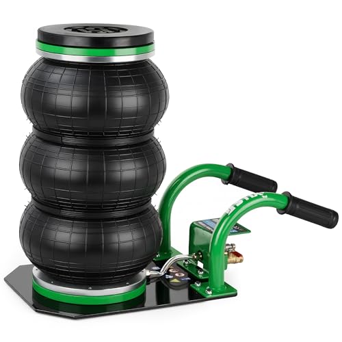 Pneumatischer Wagenheber 3 5T - Druckluft Wagenheber 130-430 mm - Kompakter Air Jack mit kurzem Griff - 5-Fach Teleskop EU Safety Valve - für PKW SUV Werkstatt