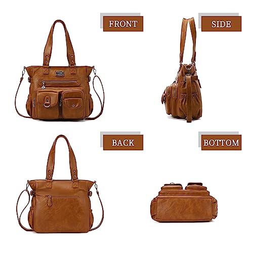 Image of KL928 Large Purses for Women Shoulder Bag Tote Handbags Stylish Vegan Leather Hobo Bags Ladies, A-Black-4 | Large