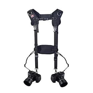 BATTER MUXIN Camera Strap Double Shoulder Camera Strap Harness Quick Release Adjustable Dual Camera Tether Strap and Safety Tether for DSLR SLR Camera