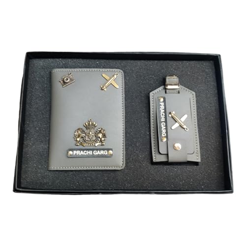 Image of Eco Leather Unisex Passport Cover and Luggage Tags (Dark Grey)