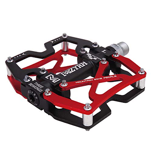 Image of MZYRH Mountain Bike Pedals, Ultra Strong Colorful CNC Machined 9 /16 inch Cycling Sealed 3 Bearing Pedals