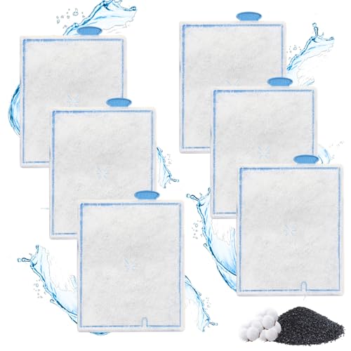 6 Pack Turtle Tank Large Filter Cartridges Compatible with Zilla Turtle Filter Cartridges for Aquarium Reptile Terrarium Filter Cartridge for Zilla for 40G and Large Basking Platform Filter 40G