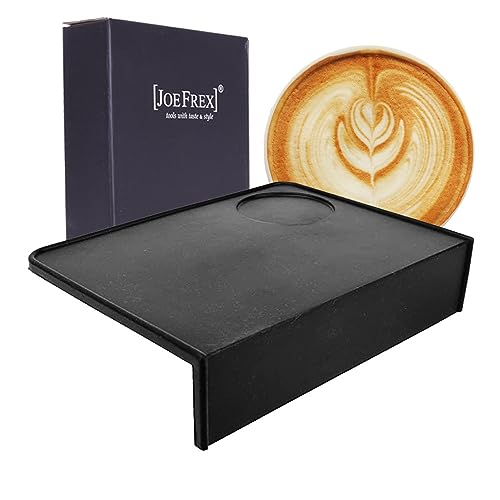 JoeFrex Tapis de tamping, en silicone antidérapant, accessoires Barista, noir, 20 cm x 15 cm, grand modèle