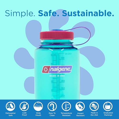 Image of Nalgene 32 oz Wide Mouth Water Bottle | BPA-Free, Durable & Leak Proof, Lightweight Bottle for Hiking & Gym, Work & Travel