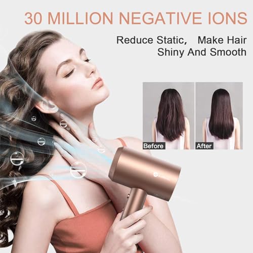 Image of slopehill Professional Ionic Hair Dryer, Mocha Mousse | 1800W Fast Drying, Low Noise, 2 Concentrator Nozzles, 1 Diffuser Attachment, Home Salon Travel
