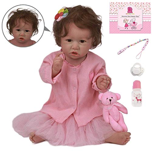 XYSQWZ Puppen Weltzubehör Reborn Baby Dolls Boy Girl 58cm 23inch Vollsilikon Körperpuppe Realistische handgemachte… – Bild 6