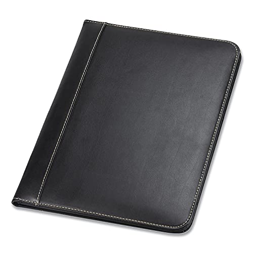 Samsill 71710 Contrast Stitch Leather Padfolio, 8 1/2 X 11, Leather, Black (Sam71710) #TOP2