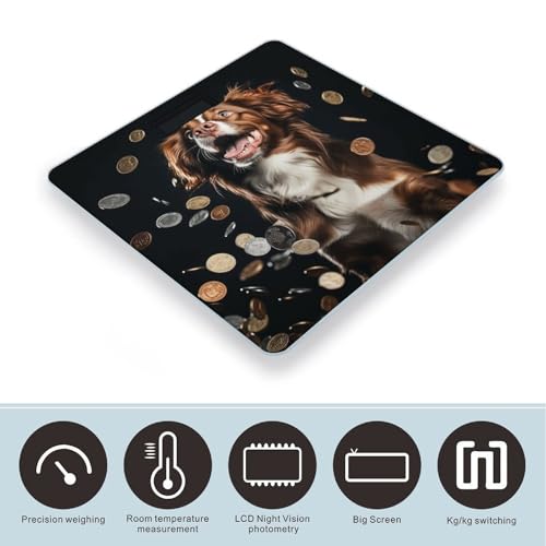 Báscula digital de baño con pantalla LED clara y plataforma de vidrio templado miniatura 3