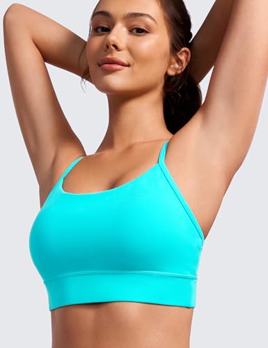 Image of CRZ YOGA Butterluxe Y Back U Neck Sports Bra | Light Support, Removable Pads, Yoga, Extremely Soft, Longline, for Women