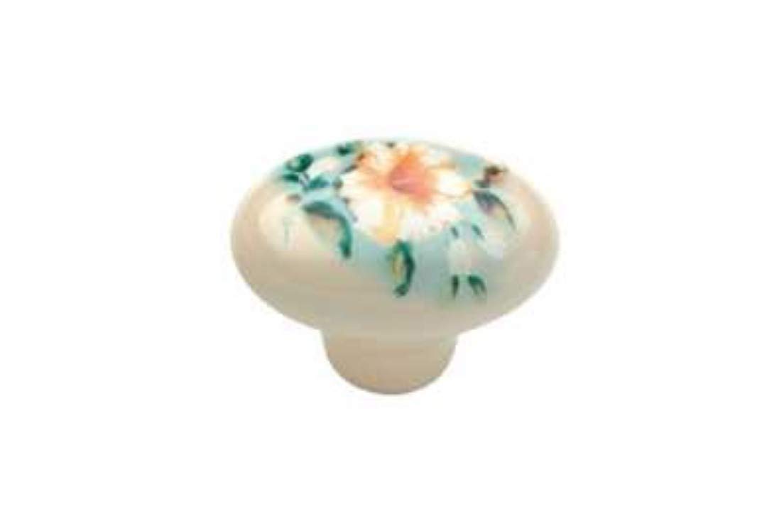 Masidef: Member of the Würth Group S21511 - Pomo de porcelana ovalado hibisco