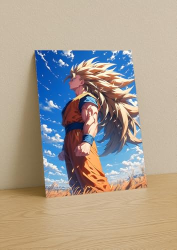 Image of NIJUKA Anime Printed A4 Size Metal sheet Poster For Home And Room Decoration | For Anime Art Fans Boys And Girls (All time Power Full Sayan Form SS3)