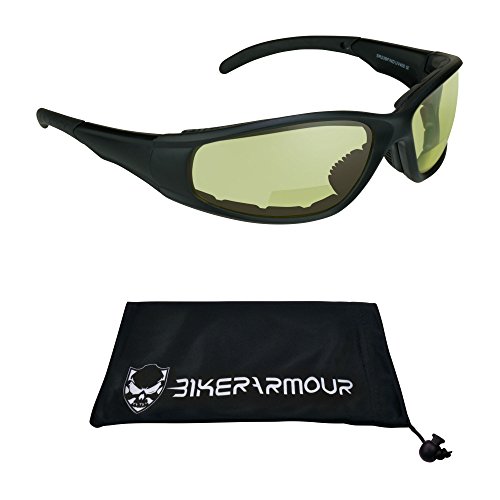 Bikershades Bifocal Safety Motorcycle Glasses Night Yellow Z87 +2.00 #TOP5