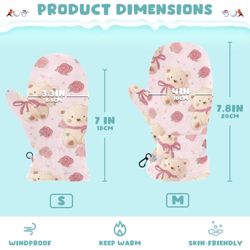 Image of Plaaee Early 1990s Pattern Kids Glove Warm Mitten Winter Favor for Toddler Boys and Girls Children Cold Weather Gloves