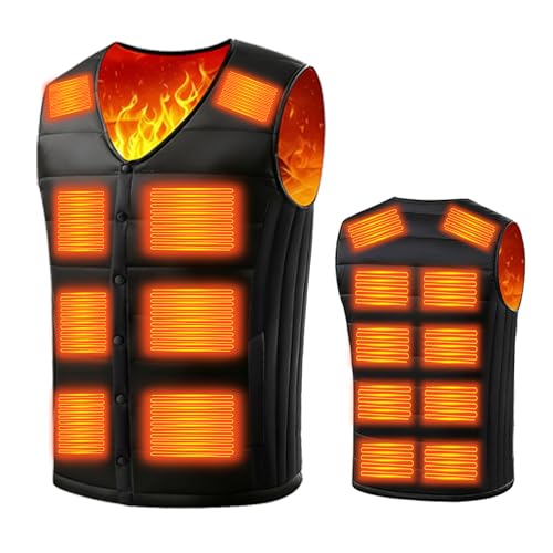 [YDAOJI] �d�M�x�X�g ���M�y18�ӏ����M�E�����g�z�q�[�^�[�x�X�g �O��Ɨ��X�C�b�` 3�i�K���x���� ���{���@�ۃq�[�^�[ USB���d �ȃG�l �q�[�g�x�X�g �h���� �g�[�E�F�A �ې� �ނ� �ʋ� �ʊw �h���΍� (�u���b�N, XL)