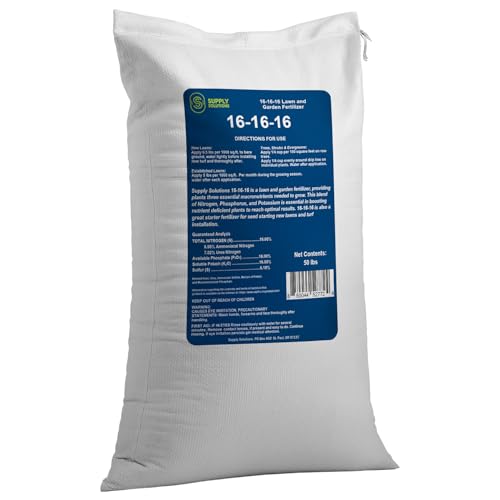 Supply Solutions 16-16-16 Complete Lawn & Garden All Purpose Granular Fertilizer - The Ultimate Plant Food for Lush Greenery & Vibrant Blooms - for All Plants Vegetables Fruits and Berries - 50lbs