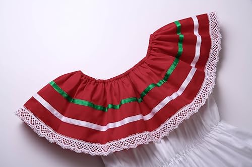 Pettigirl Baby Girl Traditional Mexican Festival Fancy Dress Newborn Infant Off The Shoulder Lace Clothing Outfit4