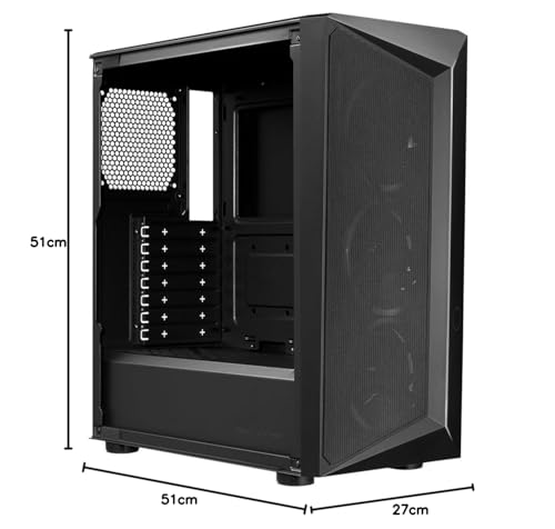Cooler Master CMP 510 Boîtier PC - Châssis Moyen Tour avec Bande ARGB, Façade Avant Mesh, 3 x Ventilateurs ARGB 120mm, Panneau Latéral Verre Trempé, Refroidissement Polyvalent, Cage PSU Ventilée