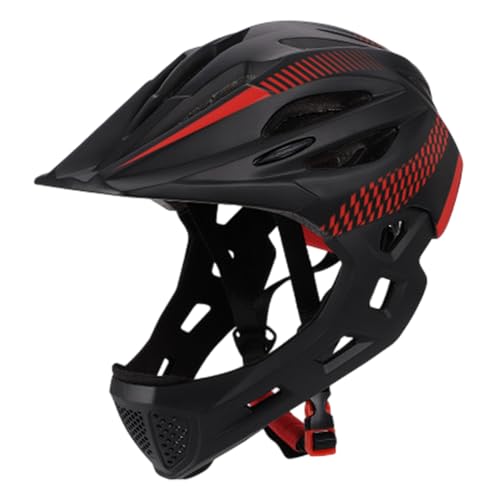 Mountain Bike Helmet Full Face, Mountain Bike Helmet, Full Face Adjustable Kids with Multi-Layer Protection, Breathable & Shock Absorption for Outdoor