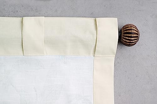 Image of Maison d' Hermine Curtains for Living Room 100% Cotton 50 inchx108 inch (Pack of 1) | 108 inches long Light Filtering Curtains for Windows Bedroom with Rod and Loop Pockets - Canne - Light Beige