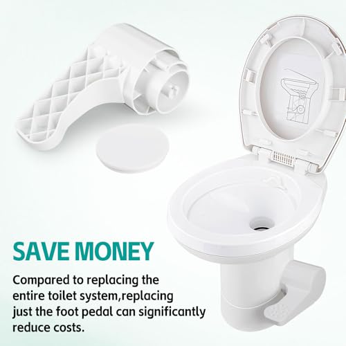 Image of Upgraded Heavy-Duty Foot Pedal for Dome-tic 300 /310 /320 /321 RV Toilets - Rigid Plastic Replacement with High Impact Resistance - Direct Fit, No Tools Required