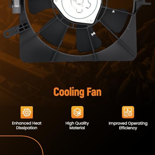 Image of maXpeedingrods A /C Condenser Fan Assy w /Shroud for Honda Fit 2007-2008 1.5L, 38616PWAJ01 HO3120100 38615RMEA01