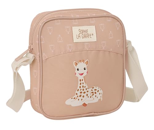 Petit sac à bandoulière enfant Sophie la Girafe beige pochette réglable pour fille et garçon