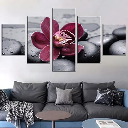 Art mural orchidée violette impression sur toile premium de 200 x 100 cm sans cadre