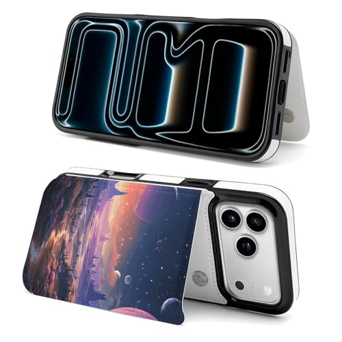 Étui portefeuille iPhone 17 espace rétro idée cadeau originale