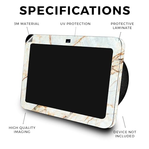 Image of Glossy Glitter Skin Compatible with Amazon Echo Show 8 (3rd Gen, 2023) - Antique Marble - Premium 3M Vinyl Protective Wrap Decal Cover - Easy to Apply, Crafted in The USA by MightySkins