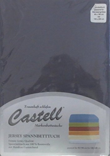Preisvergleich Produktbild Jersey-Spannbetttuch Castell, 100x200 cm, schiefergrau