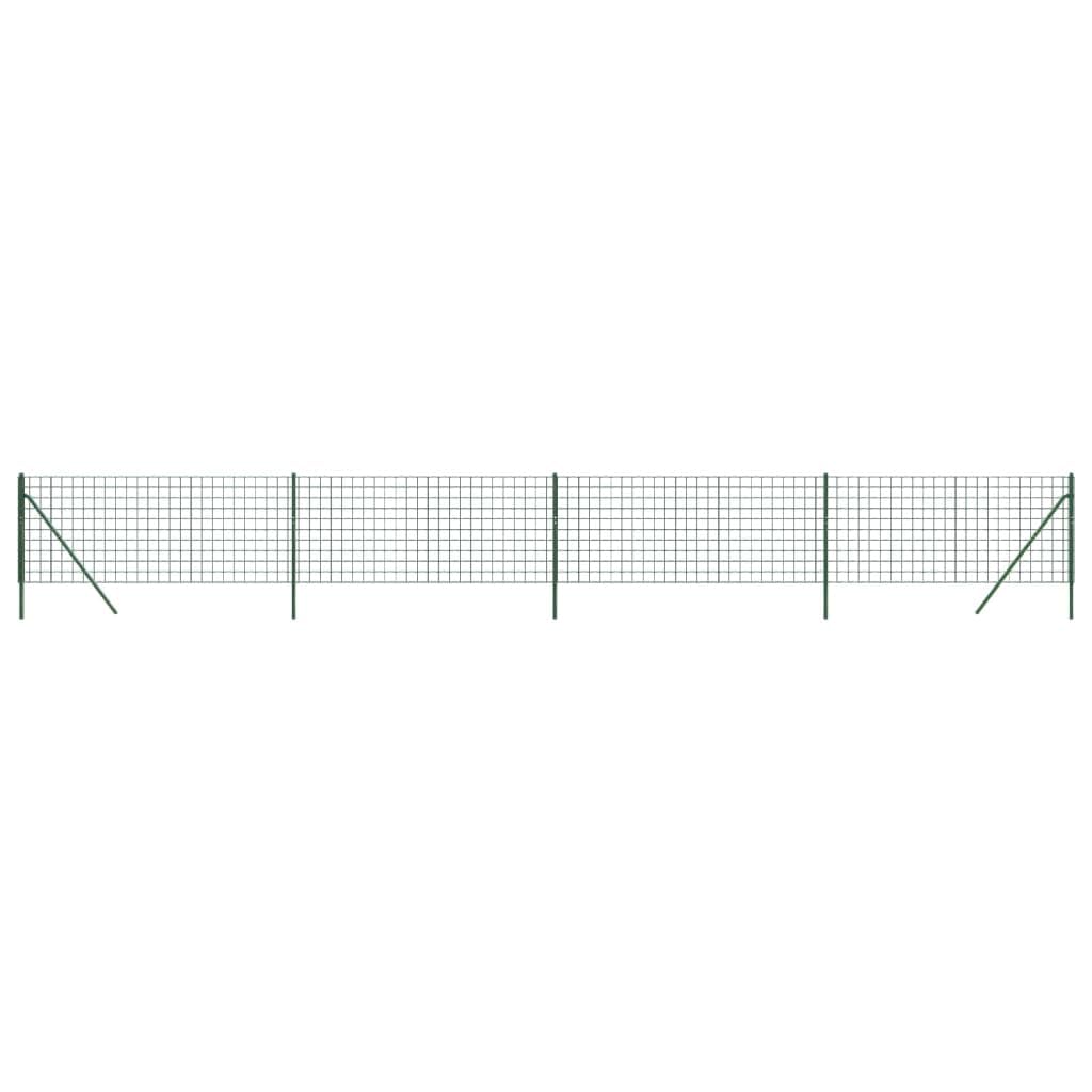 vidaXL Green Wire Mesh Fence - Durable Galvanised Steel with PVC Coating - Flexible Interlocking Design - Ideal for Property Protection and Animal Enclosures