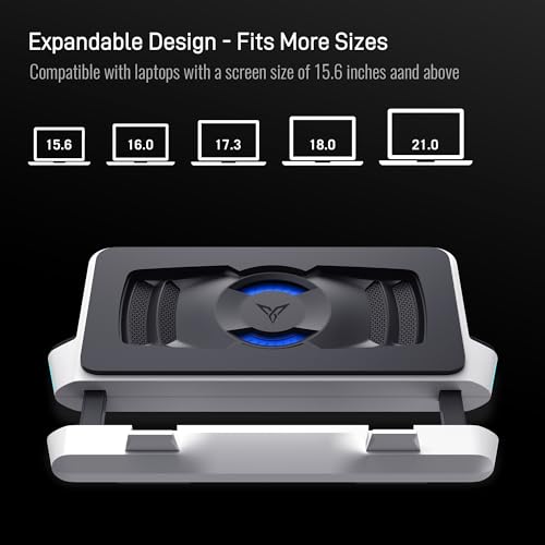 Image of Flydigi BS2 Pro Laptop Cooling Pad RGB for 15.6-21 Inch, Wind-Pressure Closed-Loop Turbo-Fan with MAX 4000RPM, Triple Noise Reduction, Intelligent Temperature Control,4 Height Stands