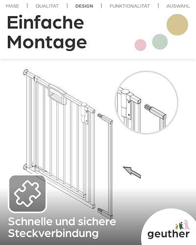 Geuther Verlängerung Türschutzgitter Easylock Plus I Anthrazit, 8 cm Metall I stabile Erweiterung für Treppenschutzgitter ohne Bohren I Kinderschutzgitter Zubehör I Verlängerungsstück Schutzgitter