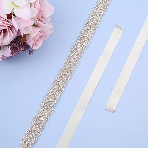 Crystal Wedding Sash Belt with Rhinestone Bridal Belt Handmade Bridesmaid Belts for Dress4