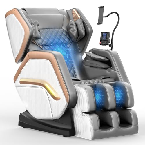 NAGLIFOR Sillón de Masaje, sillón reclinable de Cuerpo Completo con 14 Rodillos, 8 Bolsas de Aire, función de calefacción, Masaje de pies, Altavoz Bluetooth, Control Remoto táctil