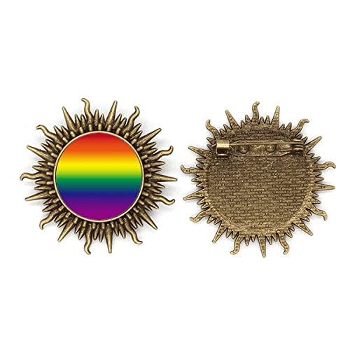 Broche Arc-en-Ciel LGBT Soleil Dégradé pour Personnaliser vos Vestes de Festival