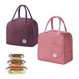 LNSYSNS 2 Pièces Sac Lunch Isotherme, Pliable Mini Sac Isotherme, Portable Sac-Pique Niqu...