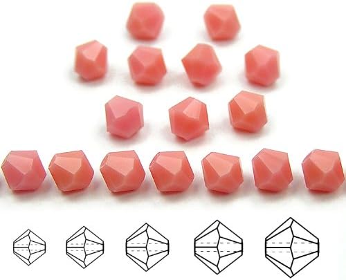 3mm Rosanine Opaque Color, Czech MC Rondell Bead (Bicone, Diamond Shape), 2.5 Gross = 360 Pieces