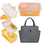 Haoh Bento Box Lunch Box 2000ml BPA-freie Lunchbox für Kinder/Erwachsene mit Suppenschüssel und B...