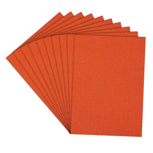 Image of Lakeer A3 Orange Felt Sheets - 1mm Thick, Stiff Fabric, Pack of 10, for DIY Crafts, Sewing, Scrapbooking, School Projects.