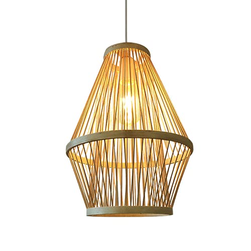 Lampe à suspension en bambou E27 JOMBID luminaire de plafond pour salon