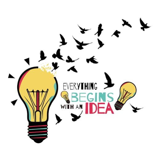SUPERDANT Inspirational Words Wall Stickers Broken Light Bulb Wall Decals Positive Text Wall Sticker with Flying Birds Vinyl Wall Art Sticker for Bedroom Living Room Wall Decor 96X30cm - Image 4