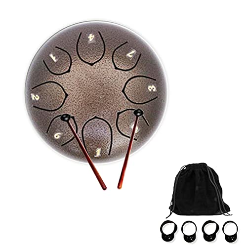 スリットドラム スチール ドラム 直径15cm 8トーン ハンドドラム リットドラム スチールタンドラム 打楽器 ヨガの瞑想 音楽療法 癒しの楽器 瞑想 ヨガ 癒し 祈り 宗教 キャリーバッグ付き スティック付き