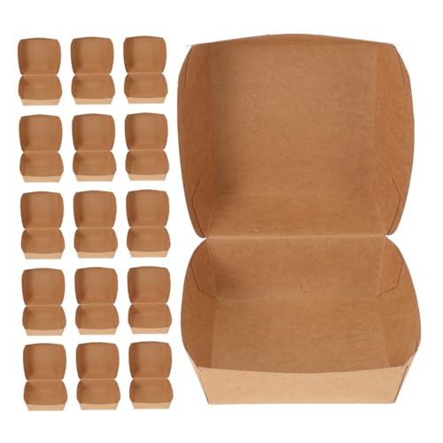 PRETYZOOM Burger Takeout Box 50pcs Clamshell Burger Boxes Paper Trays Food Storage Containers