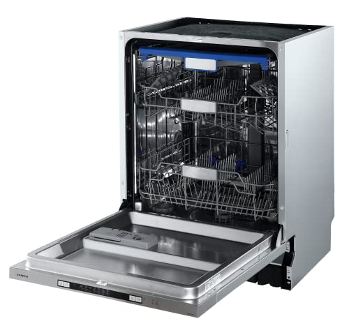 INFINITON DIW-A62E – Lavavajillas integrable, Plata/Inox, 14 servicios, 7 Programas, 