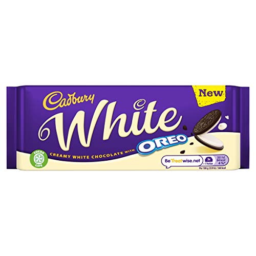 Cadbury Oreo White Chocolate Bar, 120 g, white chocolate with a delicious Oreo filling Cadbury Oreo White Chocolate Bar, 120 g, white chocolate with a delicious Oreo filling